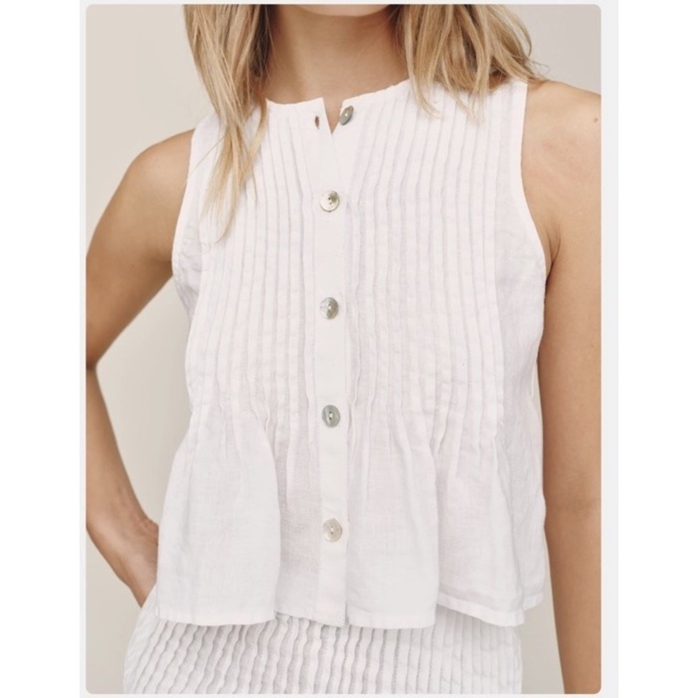 BELLA DAHL WOMEN'S SLEEVELESS PINTUCK TOP MSRP $150.00 Size S
